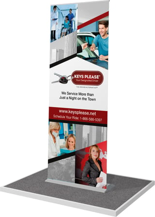 Rendering of a retractable-style banner stand.