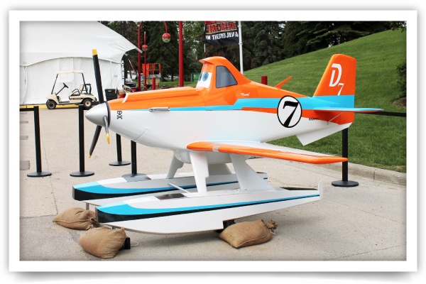 Custom built and painted model Disney planes—we love the display, and the movie!