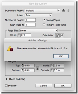InDesign doesn't allow files large enough for many displays.