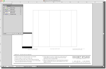 The "visible" area of a pop-up display Illustrator file.